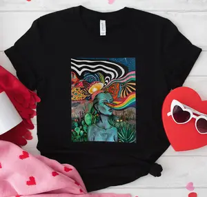 Vision Quest Trippy Shirt, Psychedelic Hippie T Shirts, Hippy T Shirt, Hippy Shirts For Women, Hippie Shirts Mens Menswear Top Shiny Underwear Tshirt Streetwear
