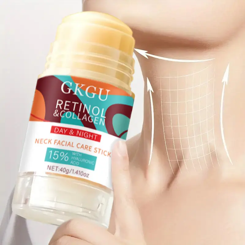 Retinol & Collagen Facial & Neck Care Stick, Neck Firming Stick, Collagen Boost - Non-Greasy Fast-Absorbing Moisturizer - Day & Night Use - Suitable for All Types Including Sensitive, Dry, Oily