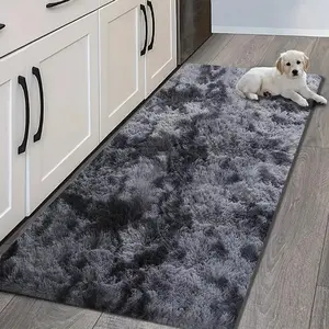 Tie-dye Thickened Shaggy Rug, Non-slip Soft Floor Mat, Comfortable Pet Mat, Decorative Carpet for Home Living Room Bedroom Bedside