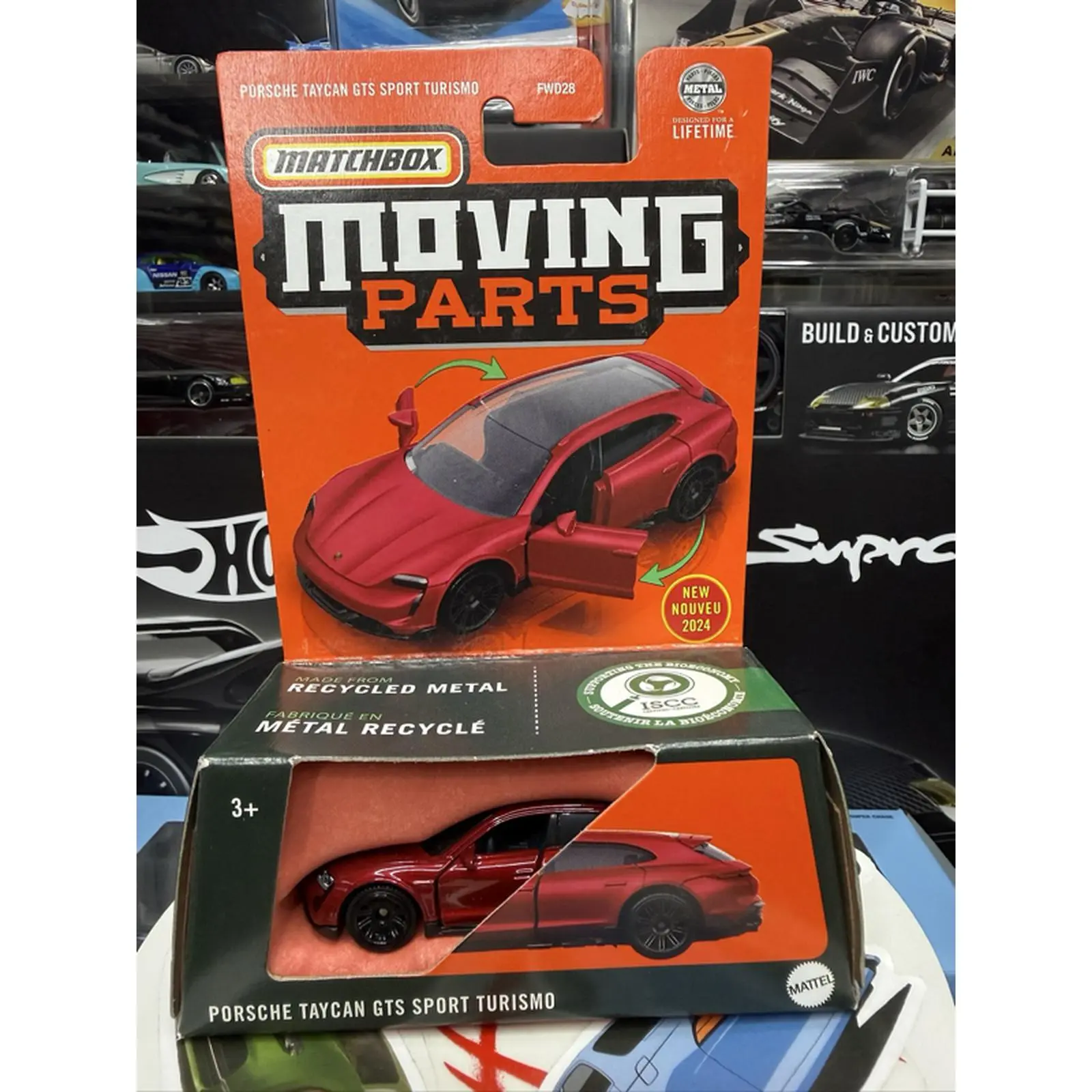 Matchbox Moving Parts Porsche Taycan GTS Sport Turismo Recycled Metal Die-Cast Model Car