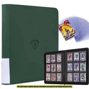 Joyfolio 288 Toploader Binder | 9-Pocket Zippered Ringless Trading Card Album for TCG & Sports Cards | Trading Card Organizer | PU Leather Side-Load Storage