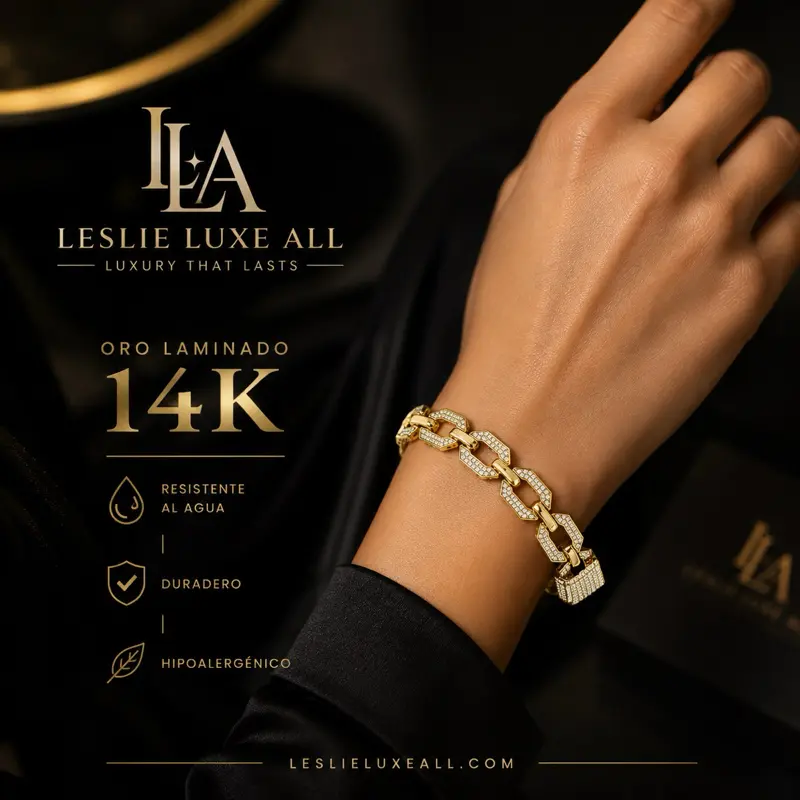 Leslie Luxe All 14K Gold Plated Bracelet - Waterproof, Durable, Hypoallergenic - Luxury That Lasts
