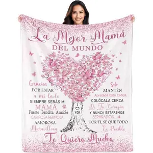 Soft Funny Throw Blanket Regalos Para Mama,Mexican Mom Gifts,Regalos Para Mama En Español,Gifts For Mom In Spanish,The Best Mom Gifts Blanket,Mom Birthday Gifts,Mama Gifts,Mom Gifts From Daughters/Son