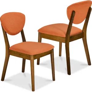 Best Choice Products 2-Piece Mid-Century Modern Wood & Upholstered Dining Chair Set Best Choice Products 2-Piece Mid-Century Modern Wood & Upholstered Dining Chair Set