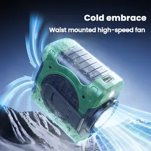 Portable Fan Rechargeable With stand,4 Speeds Strong Airflow Small Fan Waist,Weight reduction design,for Travel Camping Outdoor Jobsite,Camping Essentials-Black and Gray play  hot  brand