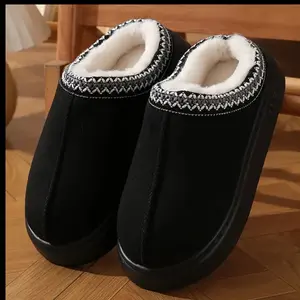 Casual Flannel Slippers for Women and Men - Solid Color Cotton Fabric Lined - Warm, Lightweight EVA Sole Indoor House Shoes - All-Season Comfort with Anti-Slip Thick Bottom - Easy Hand Wash clogs