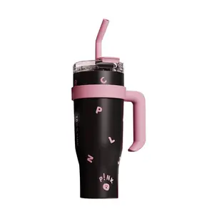 Giant Household Insulated Cup, Sister Ice Cup, 304 Stainless Steel High-Value Handle Car Cup, 1250ml Large Capacity American-Style Portable Water Cup with Straw