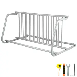 【Summervibes】VEVOR 10 Holders Floor Bike Rack, 59\" Length All-Steel Grid Bike Rack, 10-Bike Capacity Dual-Side Storage Stand for Garages Streets Yards Bike Events
