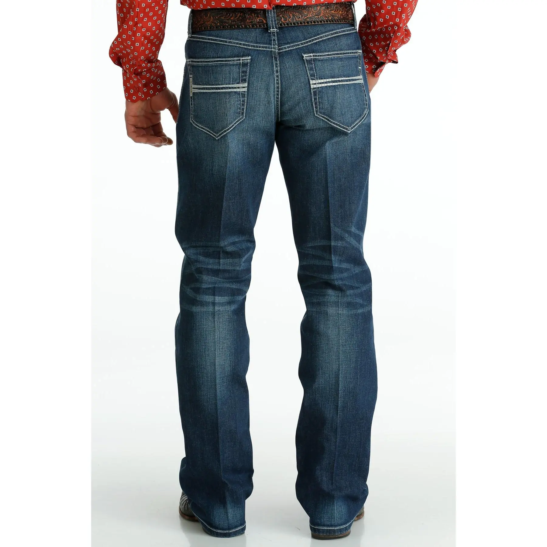 Cinch Men's Carter 2.0 Relaxed Bootcut Jeans-Dark Stonewash