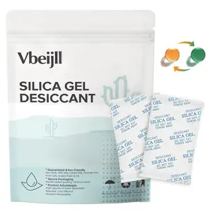 2 Gram (50 Pack) Color-Indicating Silica Gel Packets, Premium Food Grade Desiccant - Rechargeable Moisture Absorbers for Food Storage, Electronics, 3D Filament & Safes