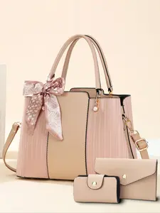 Elegant Women's, New Solid Color Ladies Shoulder Bag, Handbag Combo, Fashionable Large Capacity Crossbody Bag for Middle Aged Moms, All Seasons Handbag
