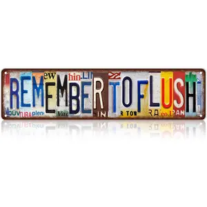 Vintage Remember To Flush Metal Tin Signs Street Signs Man Cave Bar Cafe Home Wall Decor 16 x 4 Inches