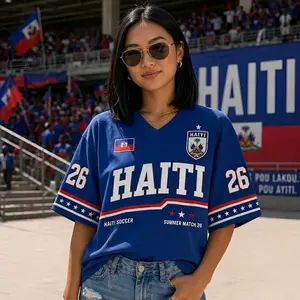 Personalized Haiti Jersey Shirt, Custom Name & Number Soccer Fan Jersey for Men Women