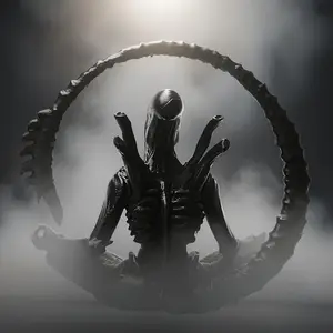 Meditation Alien Figurine, Creative Design Decor, Decoration, Ornaments, Unique Atmosphere Space, Perfect Gift for Couples & Friends, Mother's Day & Valentine's Day