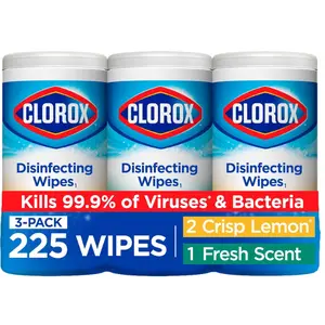 Clorox Disinfecting Wipes Value Pack, Household Essentials, 75 Count, Pack of 3 (Package May Vary)