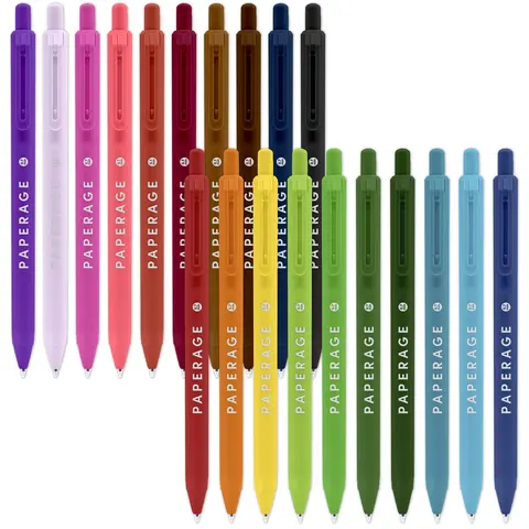 PAPERAGE 20-Pack Soft Touch Aesthetic Gel Pens & Drawing Markers, Art Drawing Supplies for Writing, Sketching, Journaling, Back to School Haul & School Supplies Haul Office Stationery