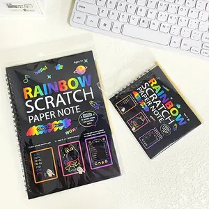 1/2 Rainbow Scratch Notebook, Teen Ideas Book, Perfect for Birthday and Party Gifts, Perfect for Boys and Girls, Ideal for Easter Parties