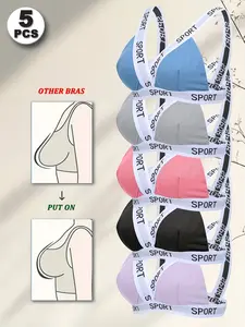 Women's Wireless Sports Bra Set, Seamless Breathable Triangle Cups, Contrast Straps, No Steel Ring, Soft Elastic Fabric, Multi-Color Options, Summer Activewear, Ultimate Sports Bra