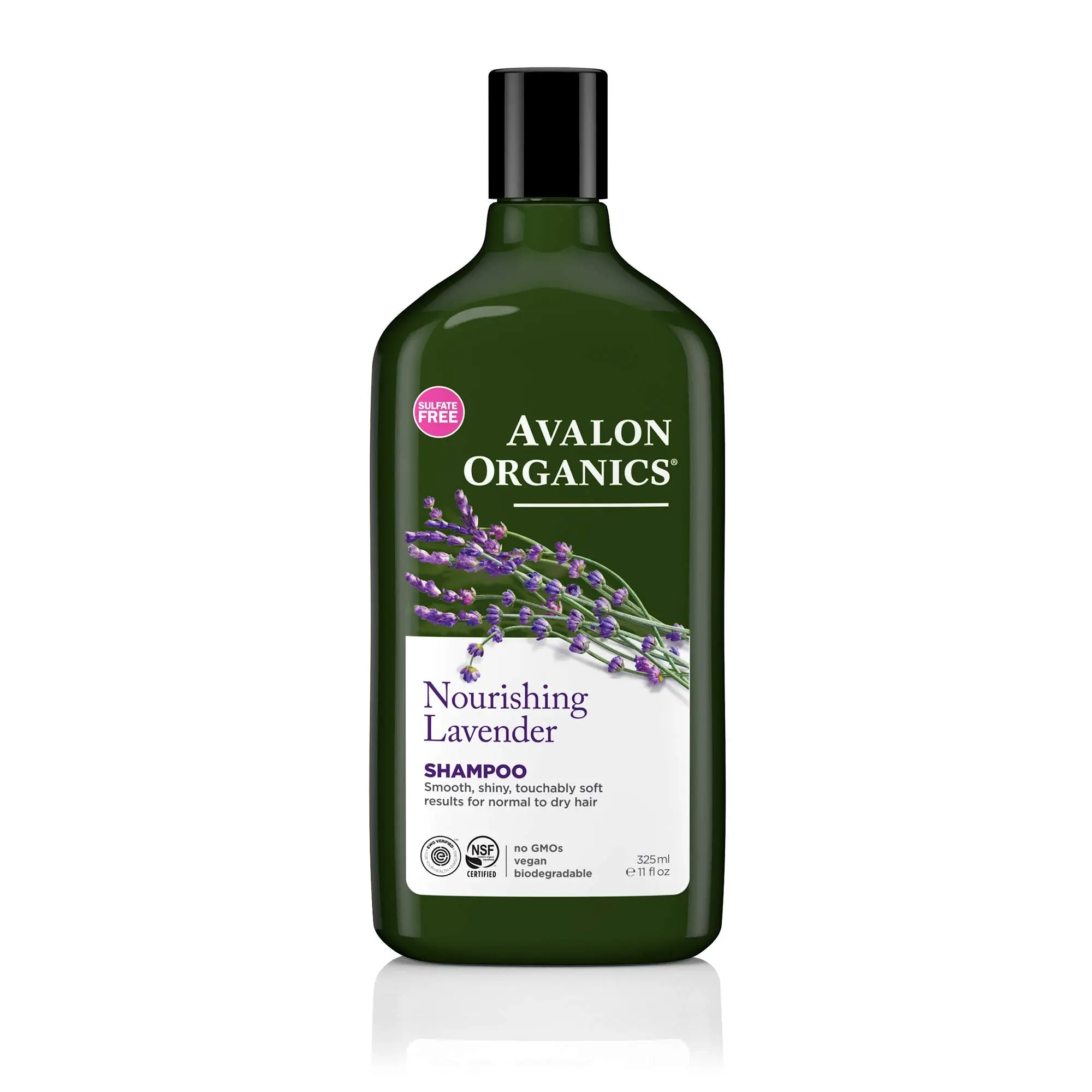 Avalon Organics Lavender Scented Liquid Haircare Cleanser, 11 oz Daily Shampoo - Plant-Based, Natural Extracts, Essential Oils for Gentle Cleansing & Moisturizing