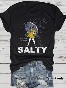 Funny Slang Print T-Shirt, Casual Style, Daily Wear, Soft Fabric, Vintage Humorous Design, Unisex Fashion Piece