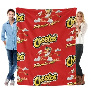 Cheetos Flannel Blanket Ultra Soft Micro Cozy Throw for All Seasons Warm Plush Home Bed Decor Couch Sofa Car Flamin Hot Crunchy Design