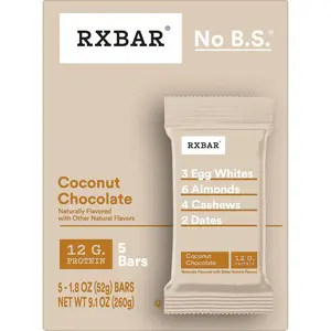 RXBAR Coconut Chocolate Chewy Protein Bars - Gluten-Free, 12g Protein, 5 Count - Snack - Bonbon