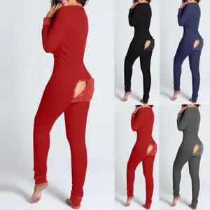 2025 Women’s One-Piece Pajama Dress with Open Back for Convenient Wear — Loungewear/Nightwear