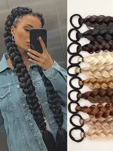Women's Long Braided Ponytail Hair Clip, 24 Inch Woven Hair Accessory, Durable and Fashionable Design, Daily Use, Synthetic Braids