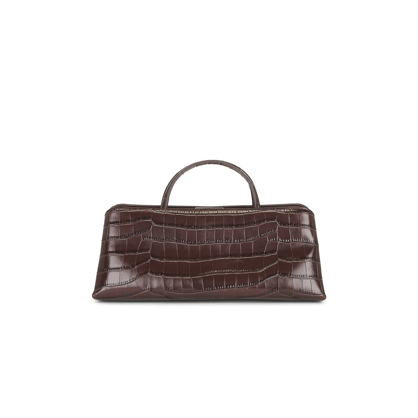 VERAFIED x REVOLVE X Revolve Croc ?clair Clutch Shoulder in Mocha