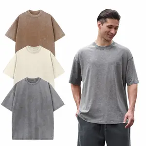3 Pack Men Washed Vintage Oversized T-Shirt Casual Baggy Streetwear Boyfriend Tee Workout Short Sleeve Cotton Tops Crewneck Fabric Black Crew Neck Basic