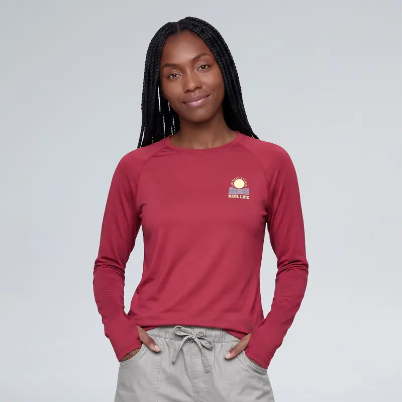 Soul of Adventure Raspberry Wine Jax Beach UV Long Sleeve for Sun Protection and Outdoor Performance