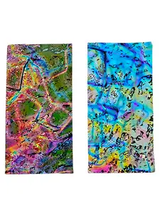 Soft Pastel - Fusion Granite Texture Dichroic Glass on Black • 90 COE - 2" x 4" (Copy)