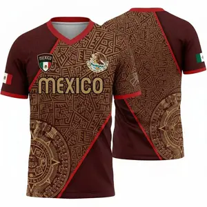 [Collection] WC 2026  M-MX National Team Soccer Jersey Shirt Aztec Mayan Calendar Premium Breathable Graphic Sportswear El Tri Fan Jersey Heritage Gift for Soccer Lovers