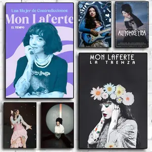 singer M-Mon L-Laferte Poster HD Sticky Waterproof Wall Art | High Quality Print Floral Abstract Design Aesthetic Home Living Bedroom Bathroom hallway Decor Trendy Room Decoration | Multiple Size Options Available