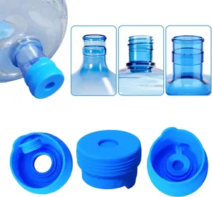 3 Pack Water Jug Caps - 3 & 5 Gallon Reusable Silicone Non Spill 55mm Bottle Lid