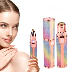 Facial & Eyebrow 2 in 1 Rechargeable Hair Remover for Women ,For Face Eyebrows Peach Fuzz Lips Trimmer with Light,Painless Electric Hair Removal