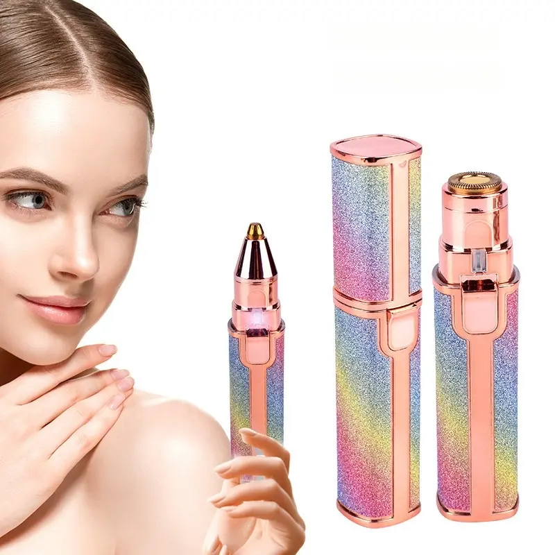 Facial & Eyebrow 2 in 1 Rechargeable Hair Remover for Women ,For Face Eyebrows Peach Fuzz Lips Trimmer with Light,Painless Electric Hair Removal