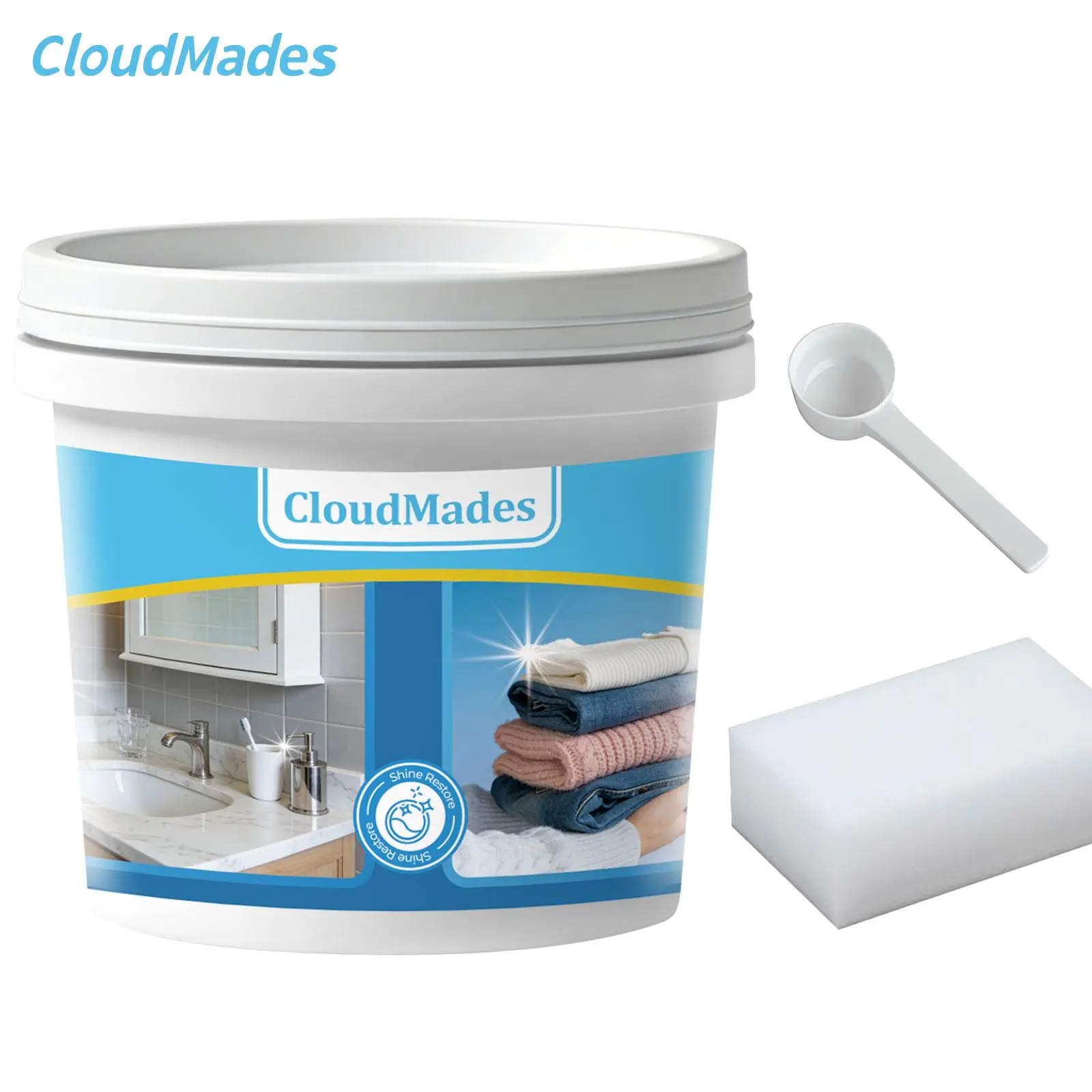 CloudMades 1LB Multifunctional Laundry Paste, Laundry Detergent, Powerful Remover for Stains, Oil Stains and Fruit Stains, All-in-One Cleaner for Laundry & White Shoes