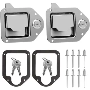 Truck Tool Box Latch Stainless Toolbox Paddle Lock Handle with Keys for Truck RV Trailer UTV ATV Box 2 Pack Rust Resistant 304 Stainless Steel Easy Install
