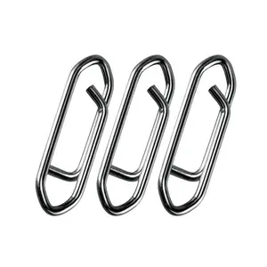 50-Pack High Strength Stainless Steel Fishing Power Speed Clips for Freshwater and Saltwater Crankbait Popper Lures Quick Snap Connector Tackle