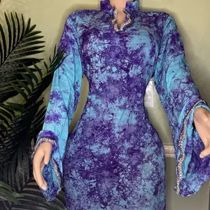 Ayaan Royal Batik Dress One Size Fits All with Ties in the Back for Form Fitting and Stylish Wear Womenswear Summer Floral Casual