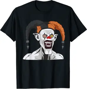Killer Clown Joker Halloween Monster Harlequin T-Shirt - 44B07VLQV2J3