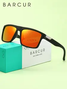 Barcur Classic Basic Business Style Sunglasses, Uv400 Protection, Polarized Lenses, Square Frame, All Seasons Wear, Great Gift