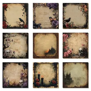 Gothic Style Sticky Note (450 Sheets), 6 Counts/set Skull & Rose & Castle Themed Sticky Note, Decorative Sticker, Office Supplies for Home School Dormitory