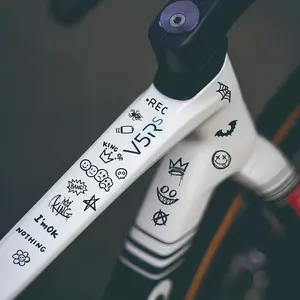 22 Piece Bike Frame Sticker Set | Suitable for mountain and road bikes, motorcycles and cars with animated patterns, glossy PVC