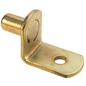 212 MAIN Brass Plated Shelf Support Pegs - 8-Pack, Shelf Brackets Included with Mounting Hardware