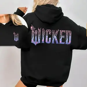 Wicked For Good Glinda Elegant Logo 2 Sided Graphic Hoodie/T-shirt/Sweatshirt Fleece Fabric Casual Hooded Sweatshirt Trendy Tops Perfect Gift