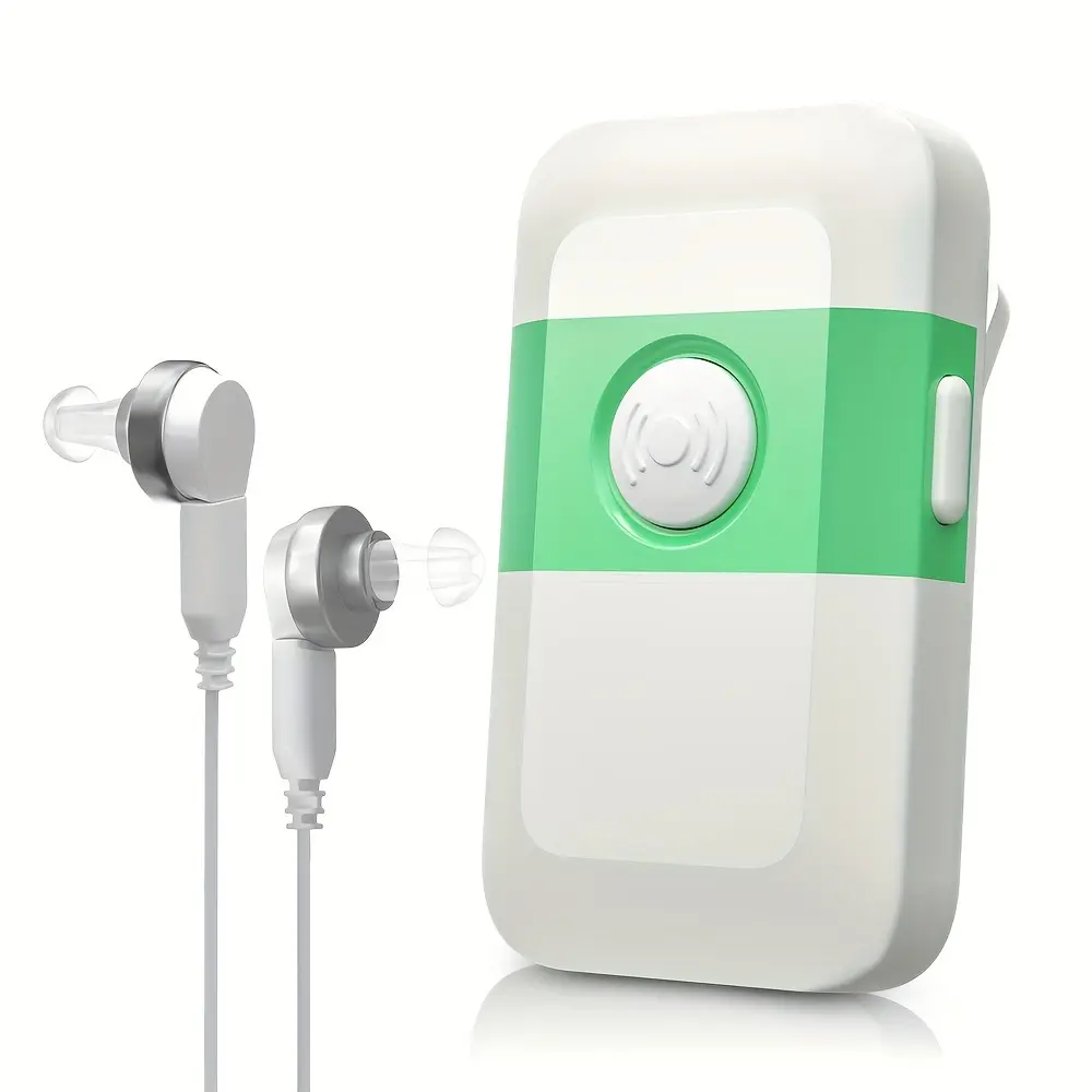 【HEALTHTREE】Rechargeable Digital Pocket Hearing Aids for Seniors-With Noise Cancelling and 10 Levels Of Volume Control,High-quality Single&Dual Sound Amplification, Long Battery Life,for Hearing Loss. Healthcare Kit