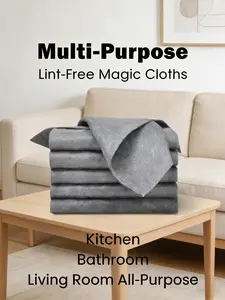 10-Count Thick Plain Microfiber Cleaning Cloth Pack, Streak-Free Microfiber Towel, Removable, Washable & Reusable, Multifunctional for Glass & Kitchen Home Care Supplies outdoorfun