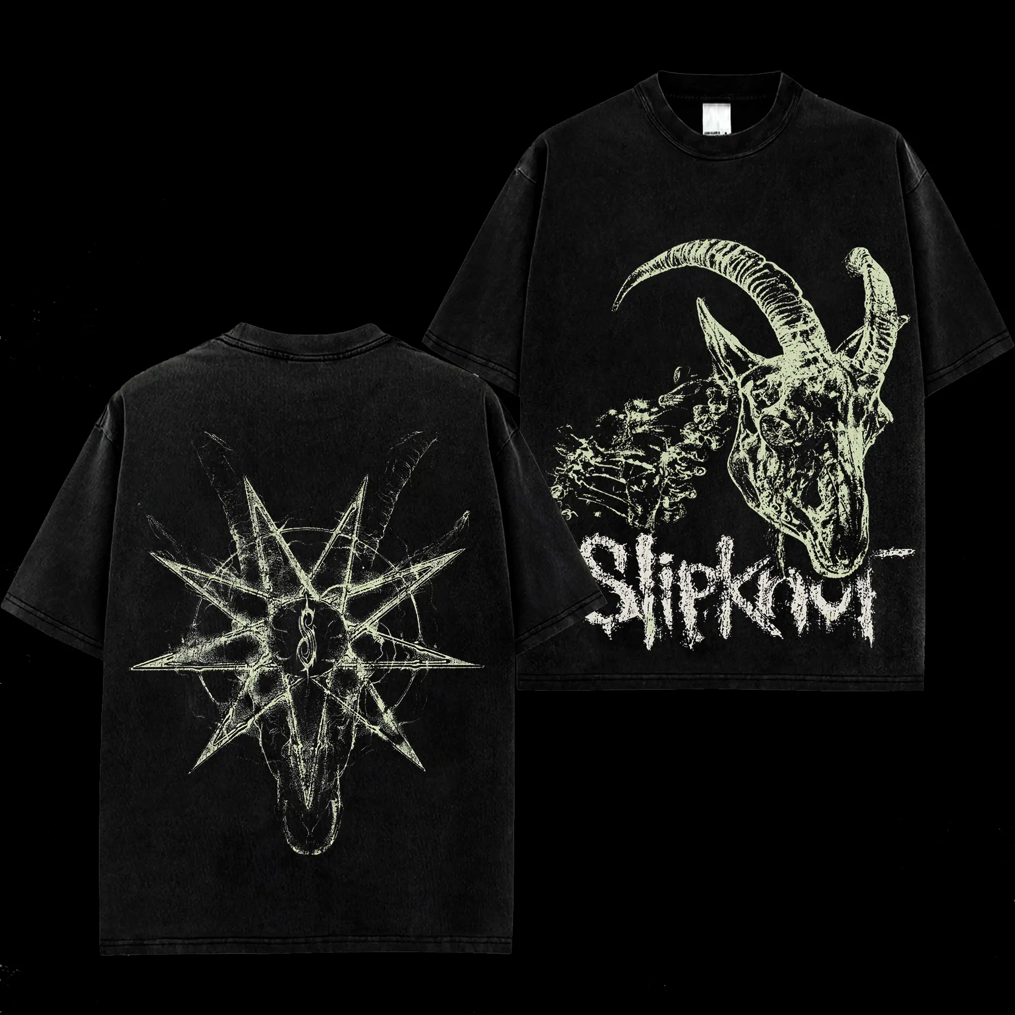 [MetalStyle] Slipknot 'Masks Metal' Unisex T-Shirt – 100% Heavy Cotton Rock Groove Metal Washed Tee, Groove Metal Rock Band Washed Shirt, Oversized Vintage Tee, Heavy Metal Merch, Gift for Rock Fans